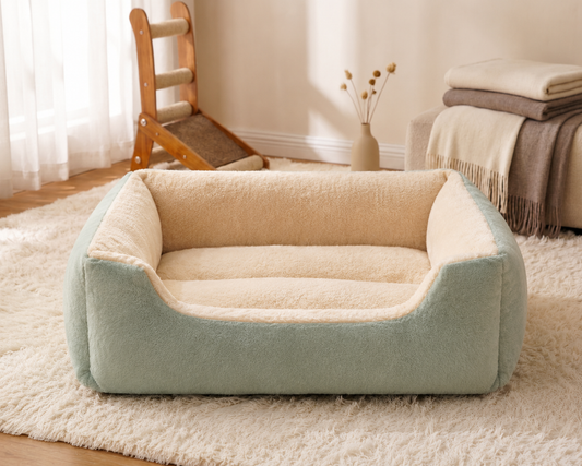 Panier Douillet Vert sauge – Confort Ultime pour Chiens & Chats | PupGenius