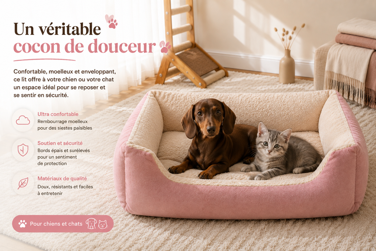 Panier Douillet Rose poudré – PupGenius